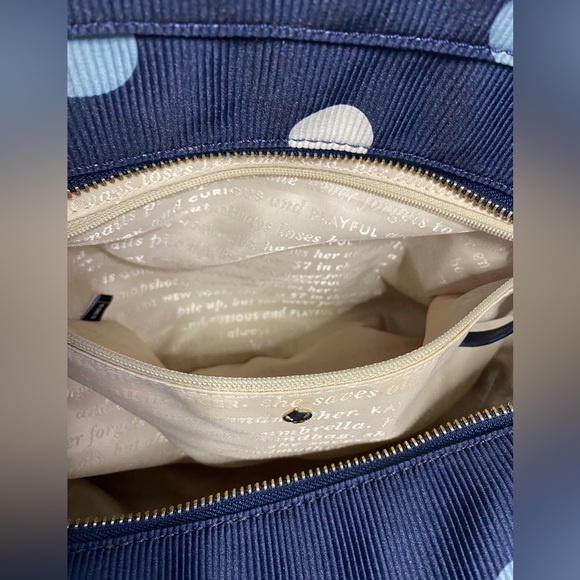 Kate Spade EUC Rare Park Row Karen Hobo Bag Navy Blue with Multicolored Dots - Picture 10 of 16